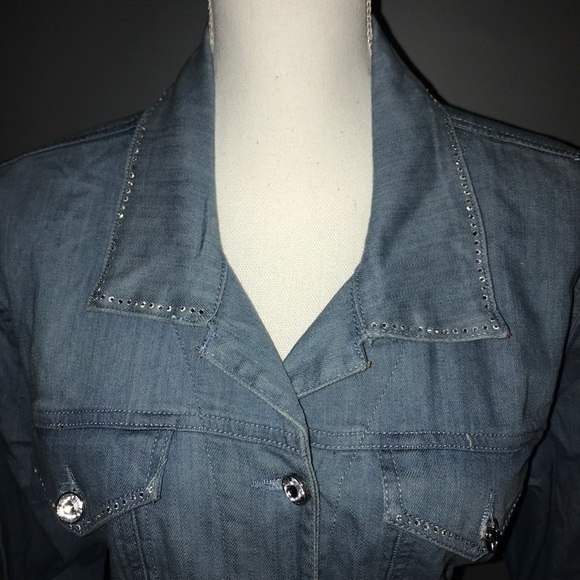 Denim Embellished Blouse - Picture 1 of 4